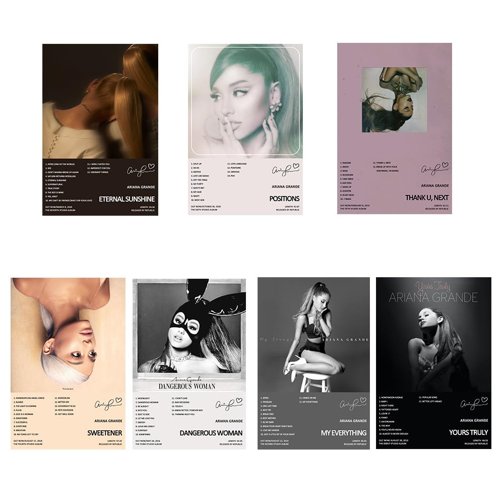 【Ariana Grande】CD,雑誌,ポスター 58点セット Ariana Grande Poster Album Cover Limited Edition Posters (Set of 7